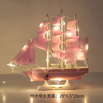Wooden Sailboat Model Handcrafted Coastal Nautical Decor Table Centerpiece For Living Room Office Desk Gift For Adults And Teens