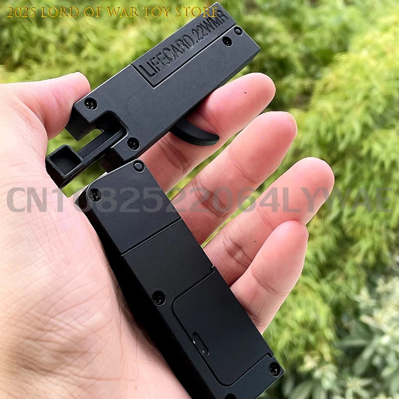 1-3pcs 2.0 Upgraded Lifecard Alloy Folding Gun Toy Soft Bullet Blaster Shooting Model Pistol For Adults Kids Christmas Gifts