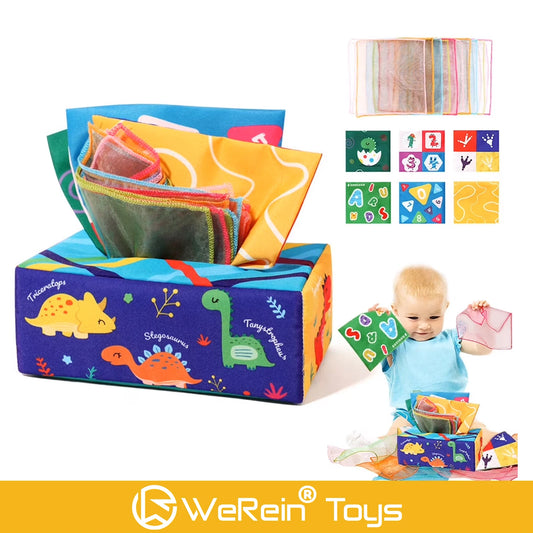 14pcs Baby Tissue Box Animal Letter Number Recognition Early Education Activity Toy for Hand Fine Motor Skills