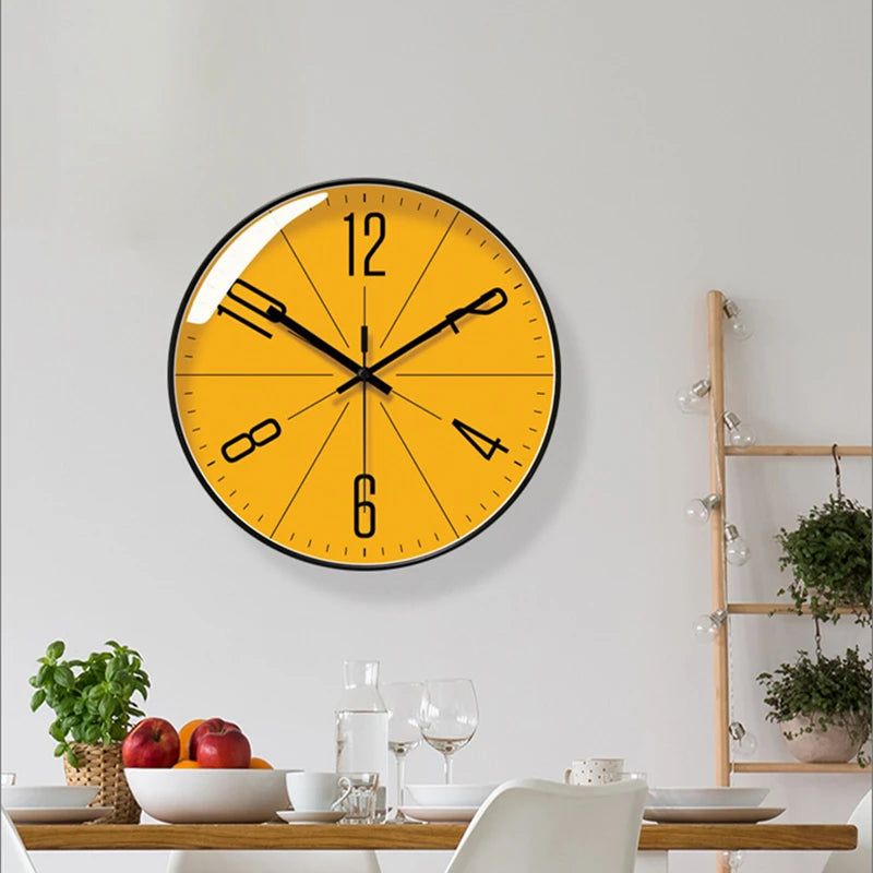 Atomic Wall Clock Battery Operated Round Analog Modern Wall Clock Automatically Clock for Office Classroom Bedroom Living Room