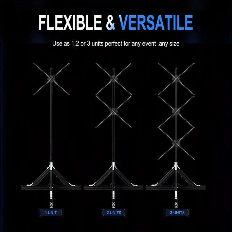 3pcs Hologram Projector Video Wall Synchronization Advertising Hologram Projector 3D LED Fan Display for Event New Year