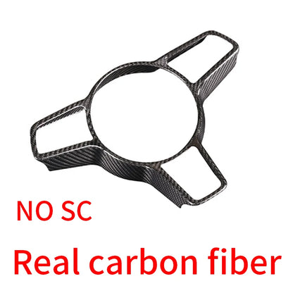 For Porsche Macan Cayenne Panamera 718 911 918 ABS Matt Black Texture Interior Steering Wheel Cover Trim Interior Accessories