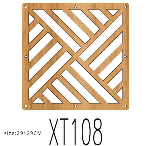 10pcs Room Hanging Screen Partition Guest Room Divider Panel wooden color Living Room Office Simple Chinese Hollowing Screen