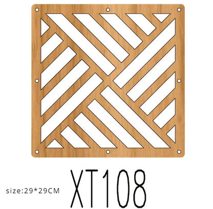 10pcs Room Hanging Screen Partition Guest Room Divider Panel wooden color Living Room Office Simple Chinese Hollowing Screen
