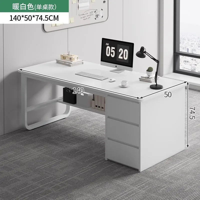 Bedroom Computer Desk Desktop Desk Chair Combination With Drawers Office Desks White Gaming Workstations Escritorio Furniture