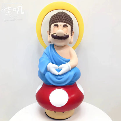 Super Mario cosplay Buddha plumber creative trendy doll desktop figurine large ornament