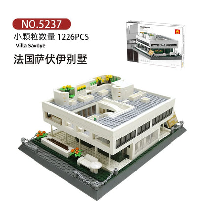 WANGE City Architecture Sydney Opera Santorini Building Blocks Chamartin Stadium Mosque Assembled Model Collection Toys For Gift