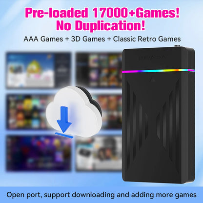 Retro Gaming HDD Retrobat＆Playnite＆Launchbox OS for PS4/PS3/PS2/PS1/SWITCH/N64/DC/WIIU 39 Emulators for Windows with 17000+Games