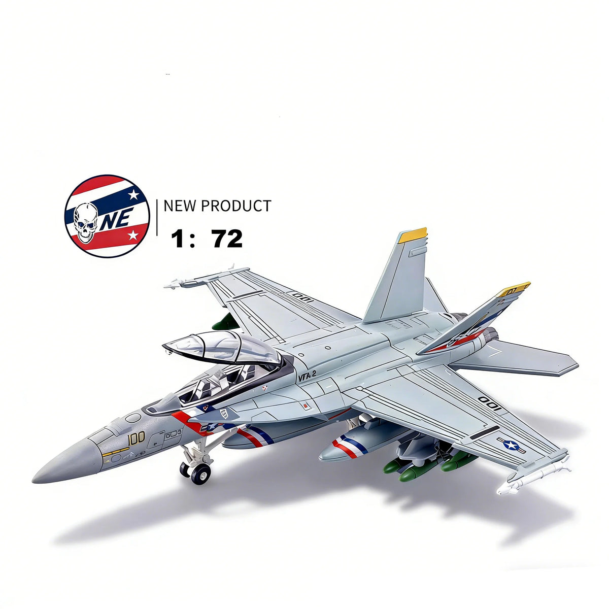 1:72 Scale F/A-18 Super Hornet Bounty Hunter VFA-2 Plastic Diecast Aircraft Model US Navy Fighter Jet Collectible Toy Gift