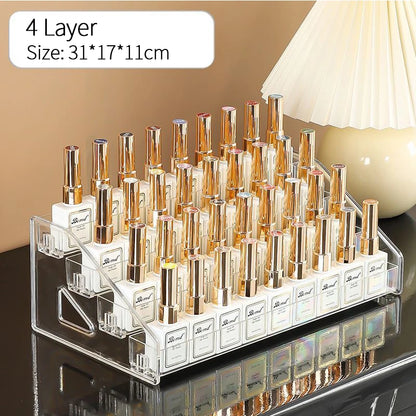 Clear Acrylic Nail Polish Display Stand Multi-layer Plastic Storage Rack UV Gel Shelf Quick Install Cosmetic Manicure Storage