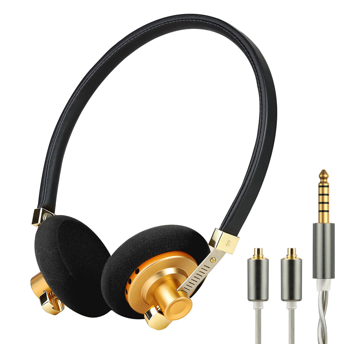 Hellodigi G40 Retro Headphone 40mm Drive Unit Open-ear Stereo Headset with MMCX Detachable Cable Stainless Adjustable Headband