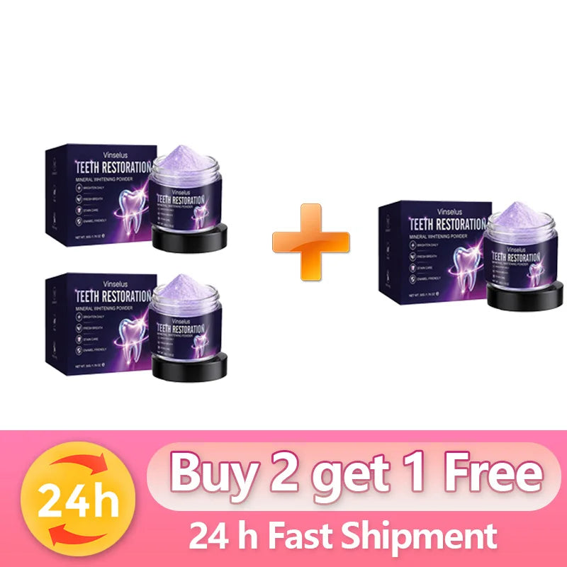 Vinselus Mineral Whitening Tooth Powder 50g – Daily Brightening, Fresh Breath & Stain Care, Enamel Friendly