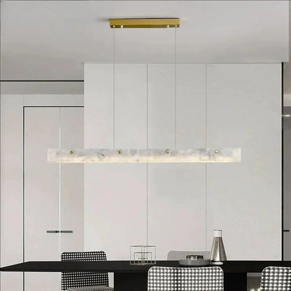 Natural Marble Pendant Light LED Minimalist Chandelier Hanging Ceiling Fixtures for Kitchen Island Dining Room Bar