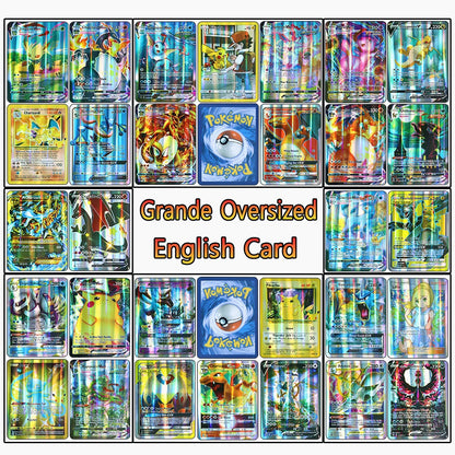 XXL Big Shiny Cards Pack Folder Oversized Jumbo Letters Binder French Charizard Zipper Album Storage Giant Card Sleeves