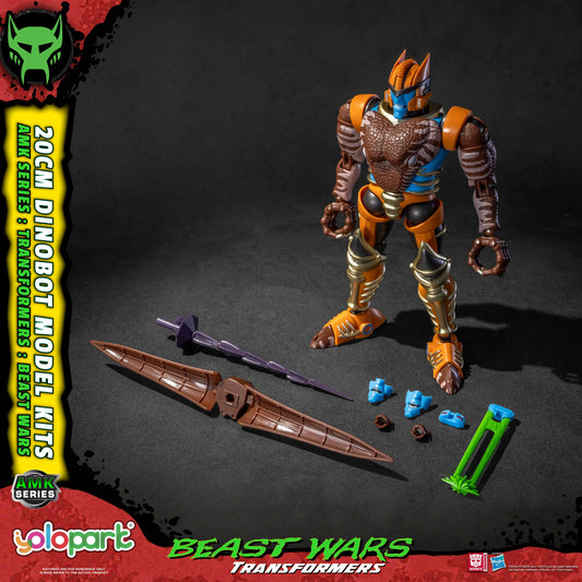 YOLOPARK 20CM  Transformers AMK Series BEAST WARS Dinobot Model Kits Figure Toy For Boy Girls