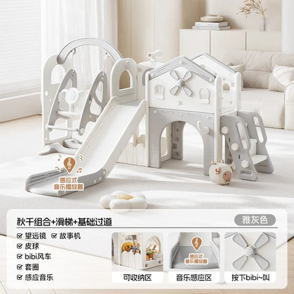 Indoor slide swing 2-in-1 family multi-functional climbing frame