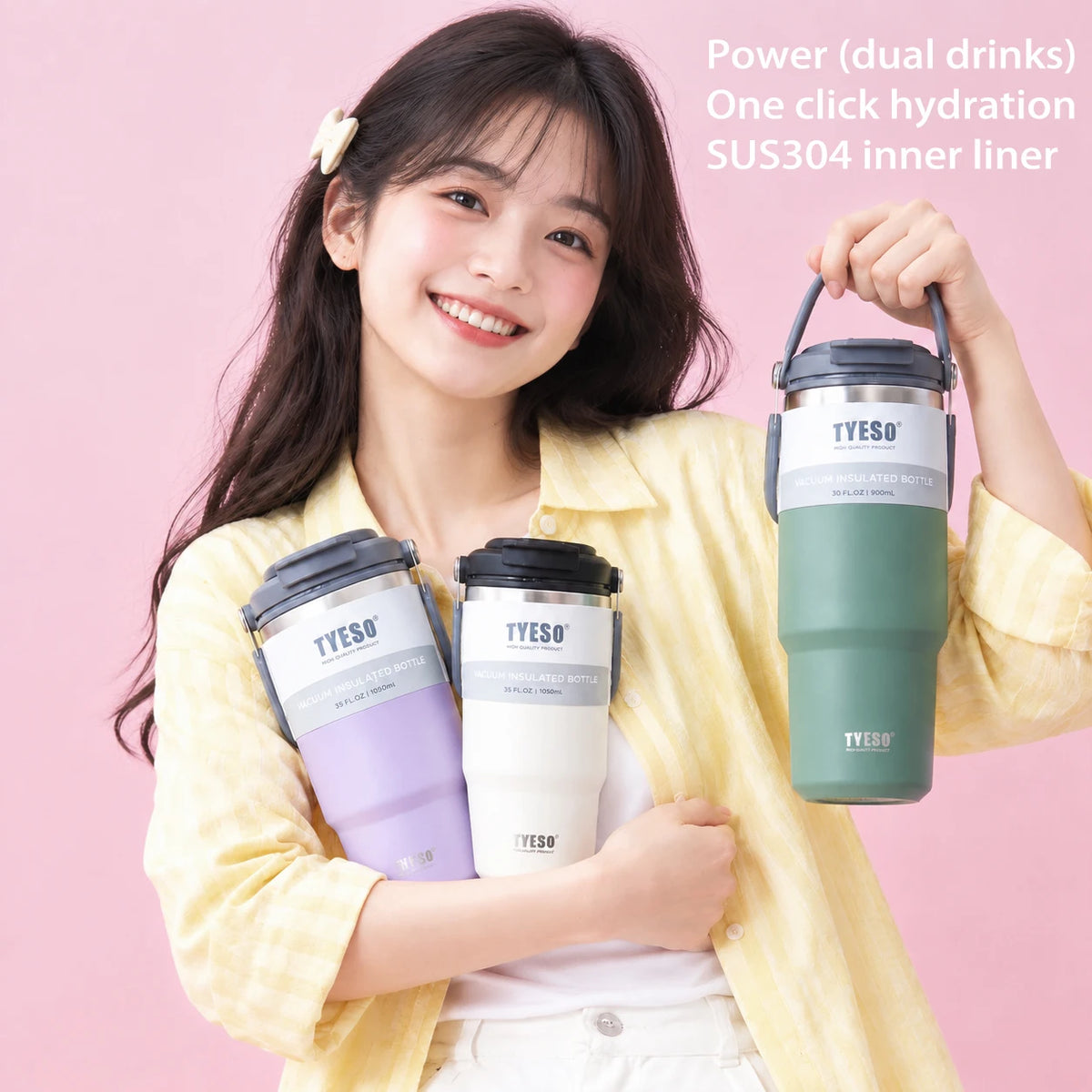 TYESO Coffee Cup Thermos Bottle Stainless Steel Vacuum Thermal Insulated Mug Cold And Hot Travel Mug Vacuum Flask Water Bottle