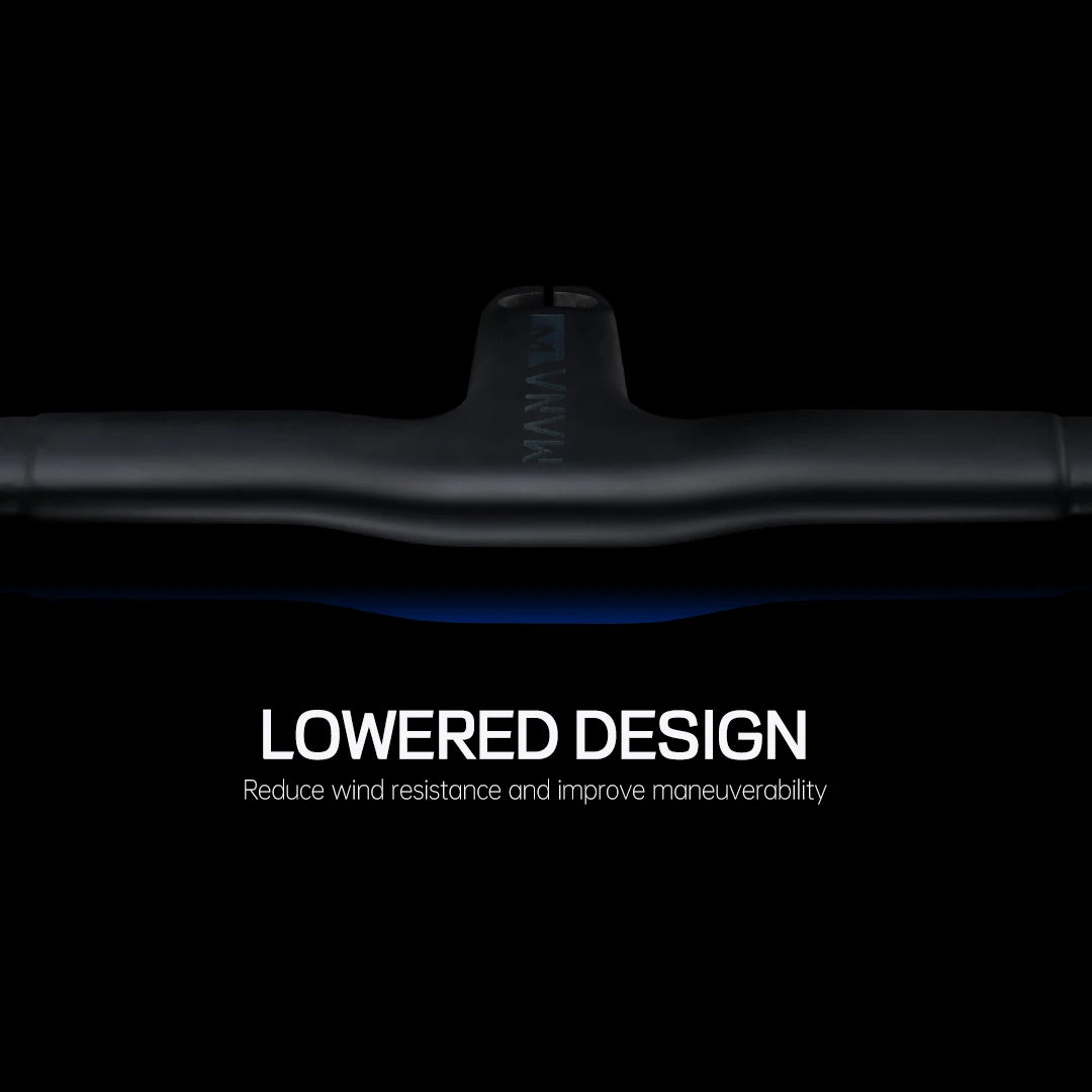 MANA AERO Ultra-Light Carbon Fiber Aero Handlebar - Integrated Cable Routing Superlight Aerodynamic for Road Bike Cycling