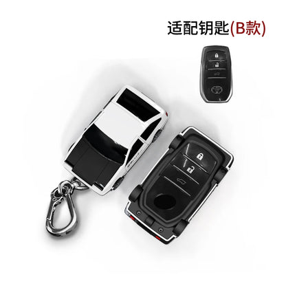 For Toyota AE86 Car Model Key Case for CHR Camry Corolla RAV4 Highlander 2 3 Button Remote Key Chain Cover Fob Holder Keychain