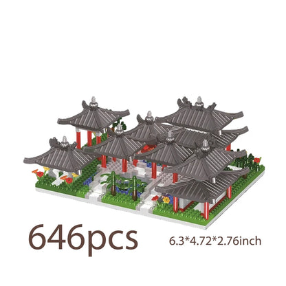 2172PCS Suzhou Garden Building Blocks Chinese Architecture Microparticle Model Educational Toy Christmas Gifts, Birthday Gifts