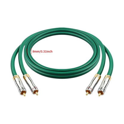 YYAUDIO 4N OFC silver-plated 2RCA to 2RCA interconnect cable amplifier DVD audio cable High-fidelity RCA audio cable pair