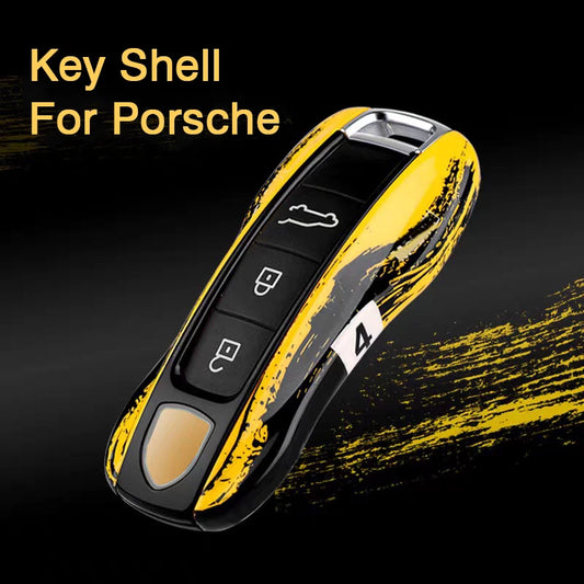 For Porsche Panamera Cayenne Macan 718 Cayman Boxster 911 Taycan 10-25 Car  Key Case Protective Shell Cover