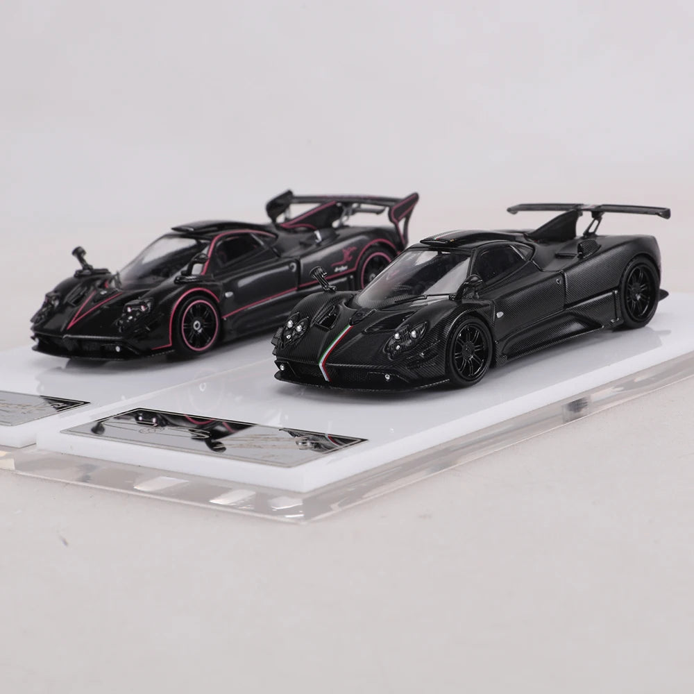 RM MODLE 1:64 Zonda Full Carbon Trim Diecast Car Model Alloy Simulation Supercar Collectible Can Open The hood