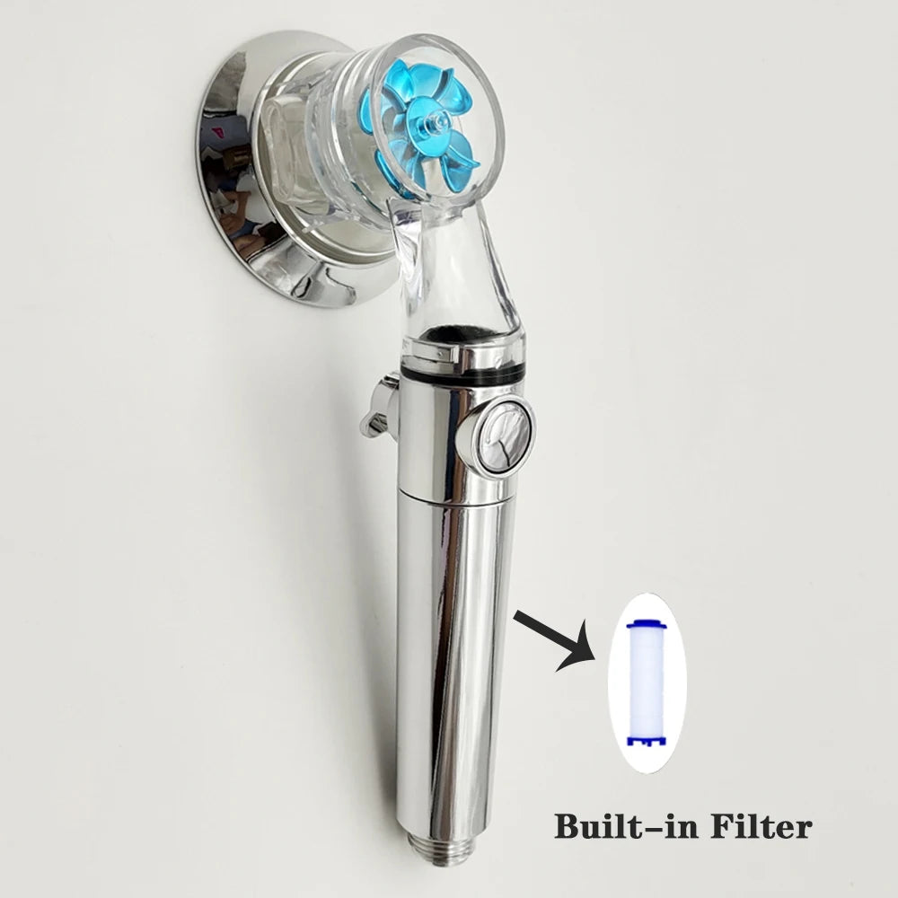 New Design Propeller Bathroom Shower Head High Pressure Water Saving With Adjustable Button Built-in Filter Handheld Shower Head