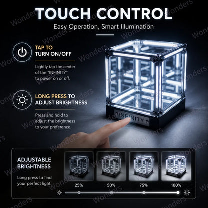 Hypercube LED Box Geek DIY Wireless Table Light Figure Display Case Infinity Mirror 4D Box Abyss Tunnel Ornament