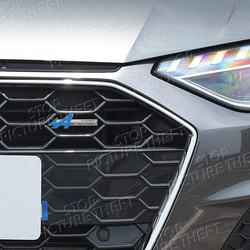 A Grille Logo 3D Metal Decal Car Body Rear Trunk Emblem Sticker For Symbioz Rafale Clio Austral Arkana Captur RS Scenic GT Sport