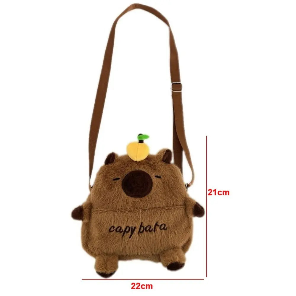 New Cartoon Capybara Crossbody Phone Bag Large Capacity Shoulder Bag Zipper with Adjustable Strap Kids Storage Bag
