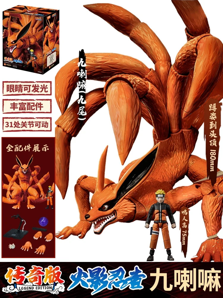 BLOKEES Original NARUTO Uchiha Madara Kyuubi Kurama Sasuke Minato Bijyudama Shippūden Bijuu Assembled Action Figure Toy Model