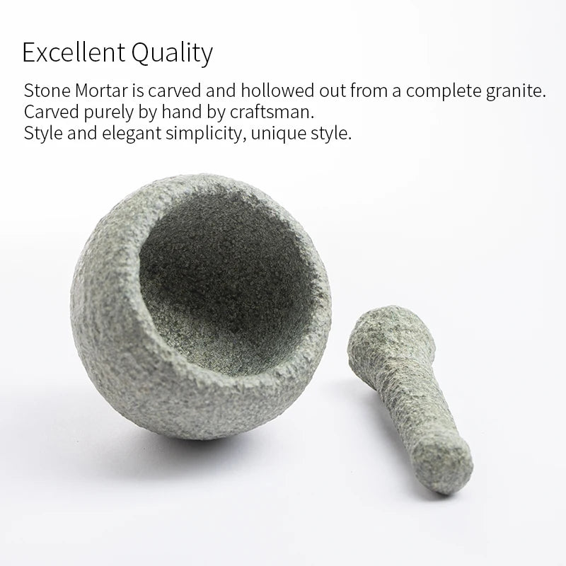 Mortar Pestle Natural Stone Handmade Zen Premium Tea Pet Spice Grinder Chinese Tea Ceremony Home Kitchen Gift for Tea Lovers