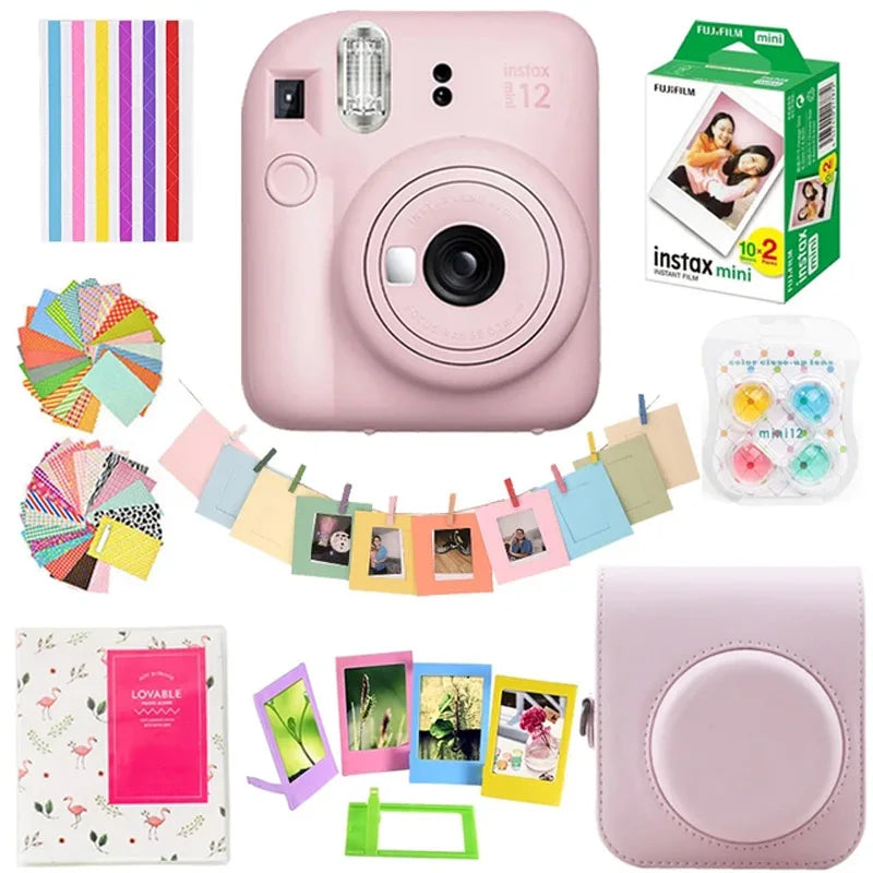 Fujifilm Instax Mini 12 Instant Camera Optional 20/40 Sheets Instax Mini Film + Album + Bag Pink / Blue / Mint / White / Purple