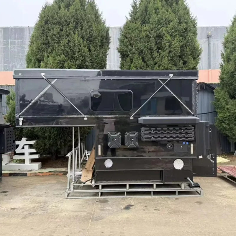Hard Shell Pop Up Truck Camper Tent for Off Grid Camping, Customizable Overland Cabin solar ready truck camper