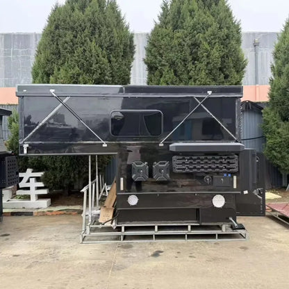 Hard Shell Pop Up Truck Camper Tent for Off Grid Camping, Customizable Overland Cabin solar ready truck camper