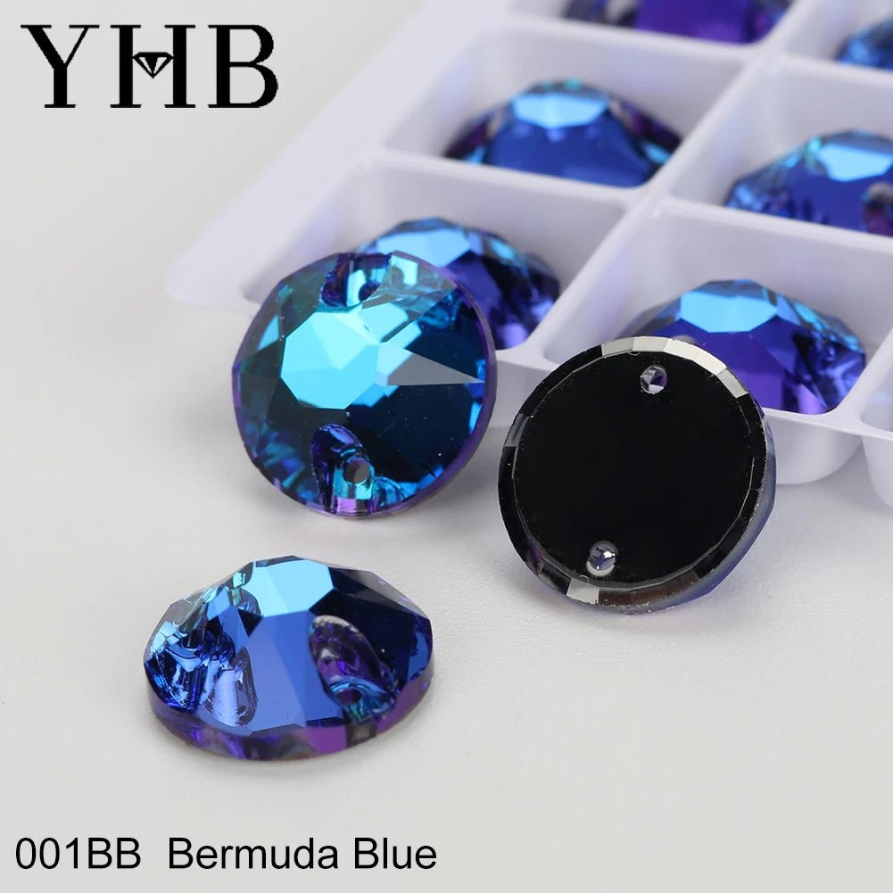 YHB Top Quality XIRIUS Glass Crystal AB Moonlight Sewing Stones Flatback Sew on Rhinestones For Garment Clothes Bags