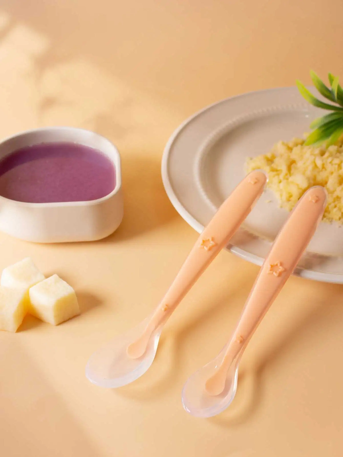 9 Colors Baby Silicone Spoon Learning Spoon Star Pattern Large Small Spoon Set Soft Silicone Feeding Spoon Training Baby Reborn
