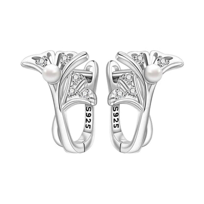 PANPOKI Original 925 Sterling Silver Beautiful Tulip Flower Earrings Women Hoop Earring Anniversary Jewelry Trendy Gifts