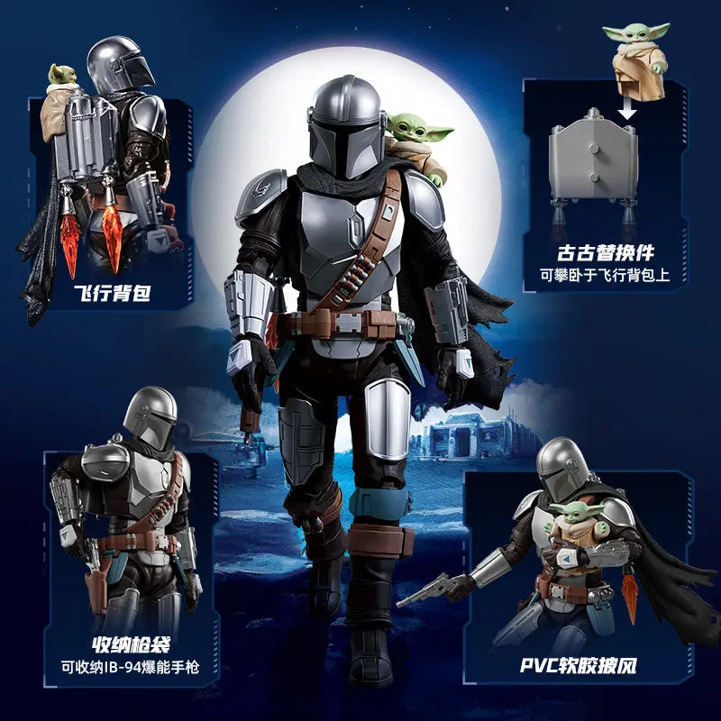 Original Blokees Star Wars Champion Class The Mandalorian & Grogu Assembly Movable Action Model Figures Collection Peripheral