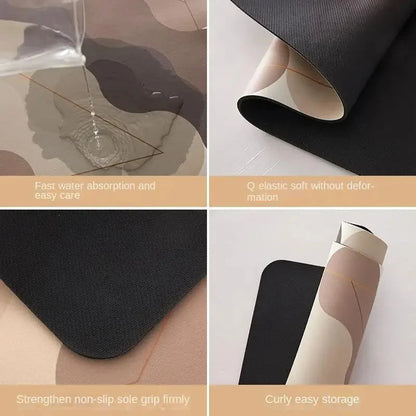 VIKAMA Kitchen Door Steps Water-Absorbing Oil-Absorbing Non-slip Foot Carpet Diatomite Bathroom Water-Absorbing Floor Mats