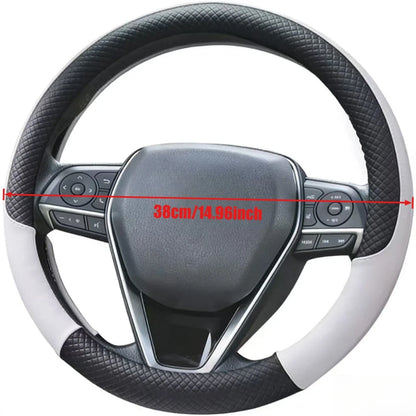 Durable Anti-Slip Car Steering Wheel Cover Microfiber Leather Steering Wheel Cover Universal Fit for Car, Truck, SUV, Van38cm