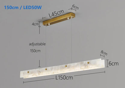 Natural Marble Pendant Light LED Minimalist Chandelier Hanging Ceiling Fixtures for Kitchen Island Dining Room Bar