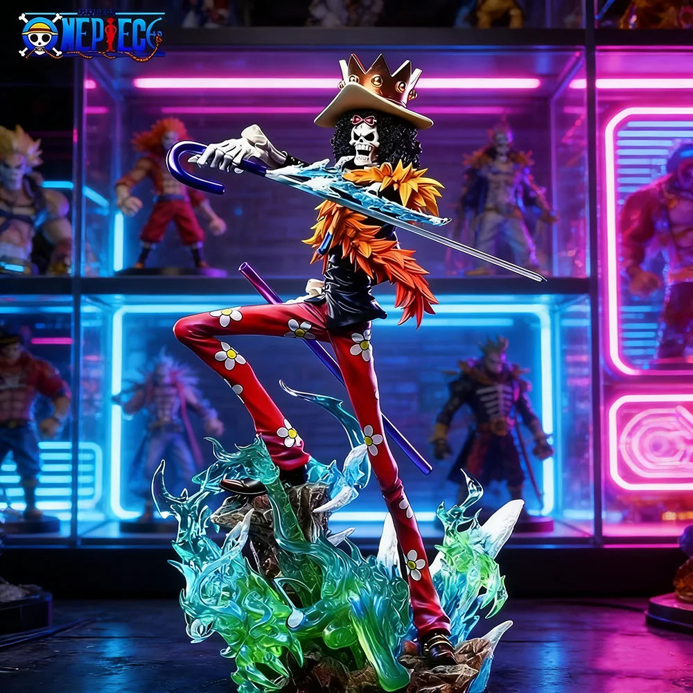 33cm Anime ONE PIECE Figure Brook Action Figures Pvc Burukku Statue Desktop Ornamen Collection Model Toys Gifts