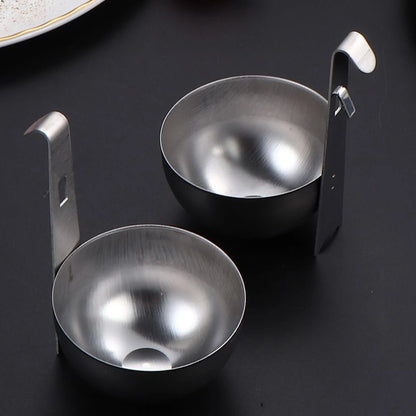 Egg Poacher Stainless Steel Egg Poacher Nonstick Egg Boiling Heating Mold with Hanger Hook Kitchen Steaming Gadgets Tools