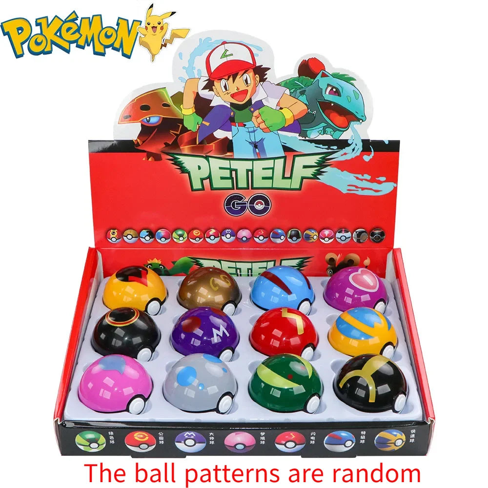 12Pcs Pokemon Pokeball Figure Pikachu Action Figure Cartoon Anime Kawaii Doll Poke Ball Collection Birthday Gifts