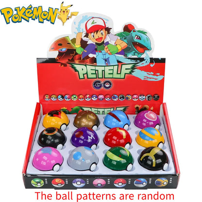 12Pcs Pokemon Pokeball Figure Pikachu Action Figure Cartoon Anime Kawaii Doll Poke Ball Collection Birthday Gifts
