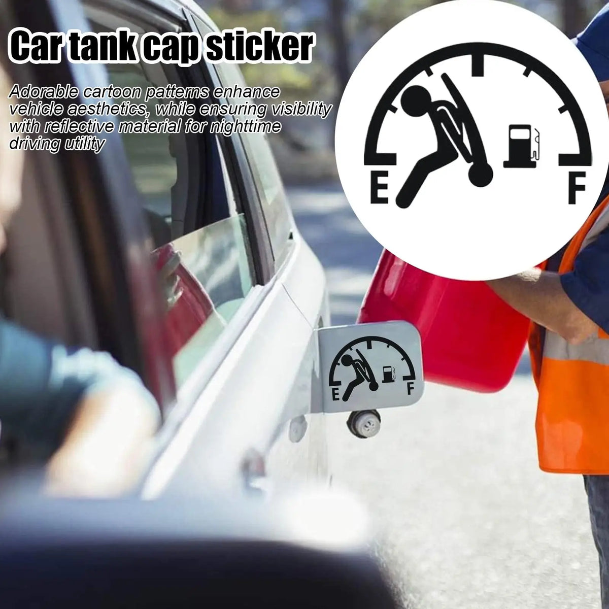 Car Stickers Reflective Car Tank Cap Stickers Decal Waterproof Exterior Sign Funny Car Tank Pointer Sticker Auto Decoration