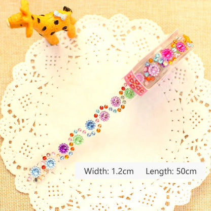 Self Adhesive Acrylic Crystal Rhinestone Diamond Stickers Tape Roll for Kids Handmade DIY Materials Album Notebook Decoration