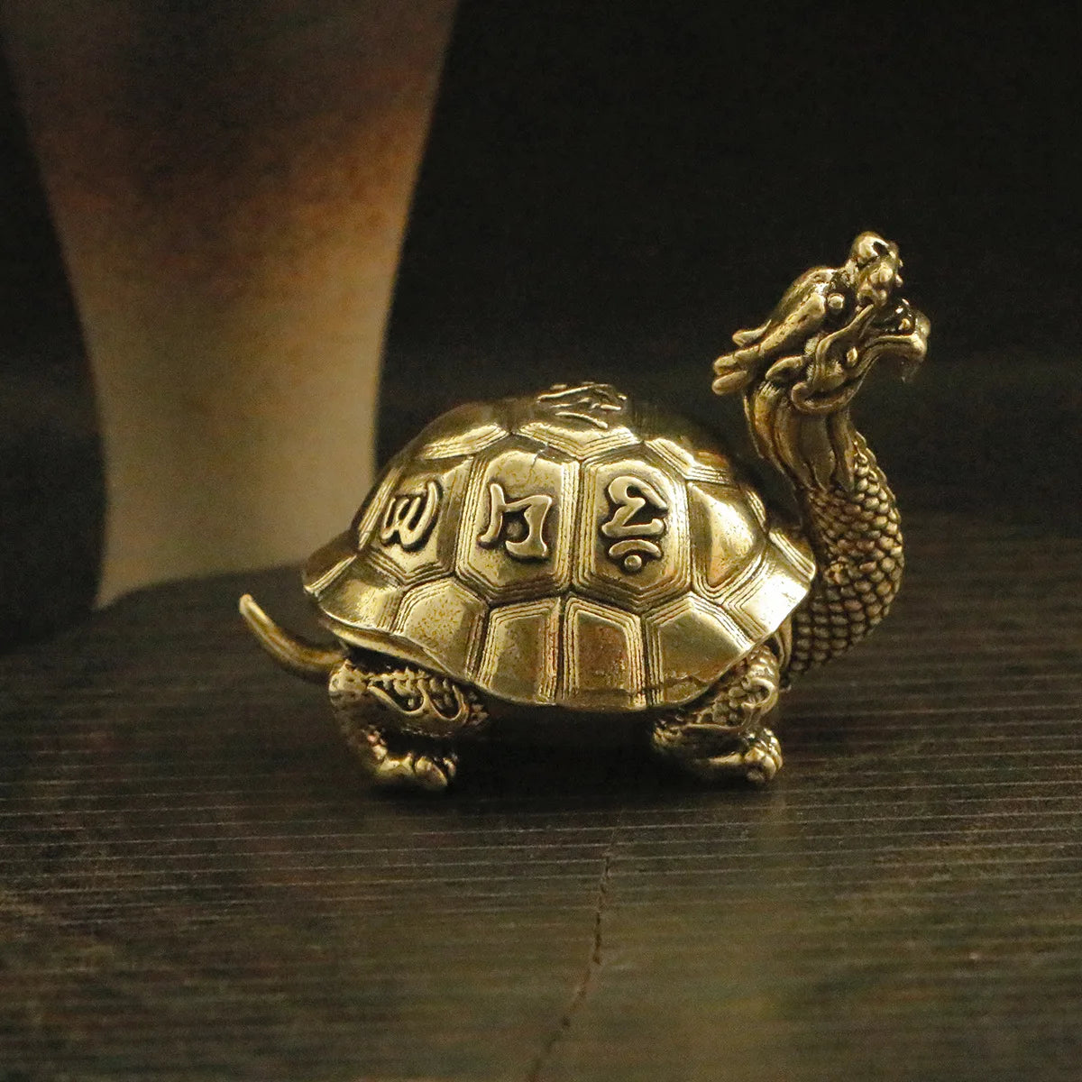 1 New Creative Dragon Turtle Incense Burner Ornaments Xuanwu Zen Office Desk Incense Seat Copper Ornaments